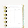 mini planner open to show clear snap-in ruler with gold type