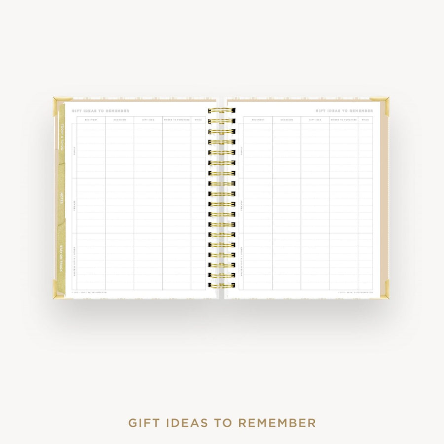 Day Designer 2026-27 weekly planner: Ticking Stripe cover with gift ideas pages
