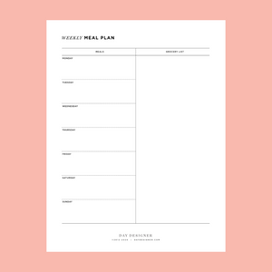 Free Weekly Meal Planner Printable