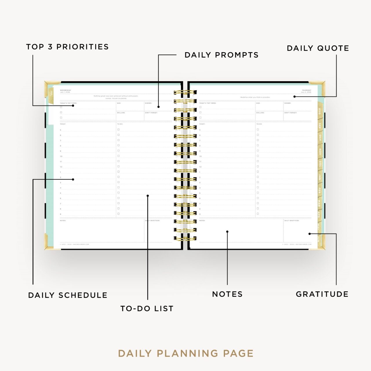 2026-27 Daily Planner: Black Stripe