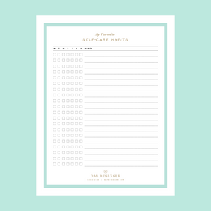 Free My Favorite Self-Care Habit Tracker Printable