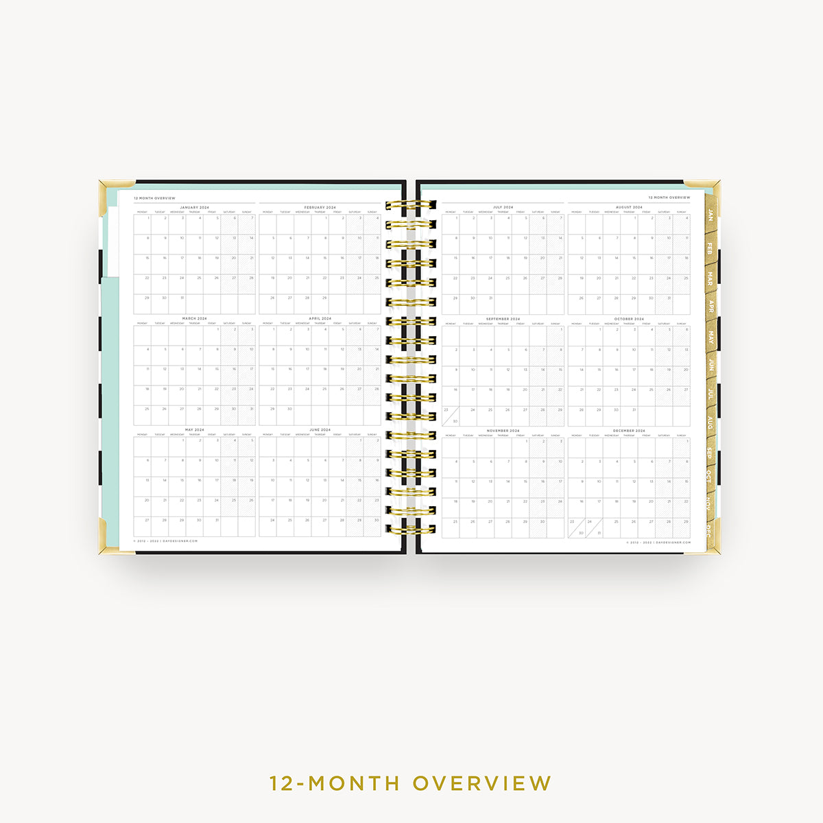 2024 Monthly Planner Inserts & Agenda Refill - SAINT POSH - A5 size, LV GM