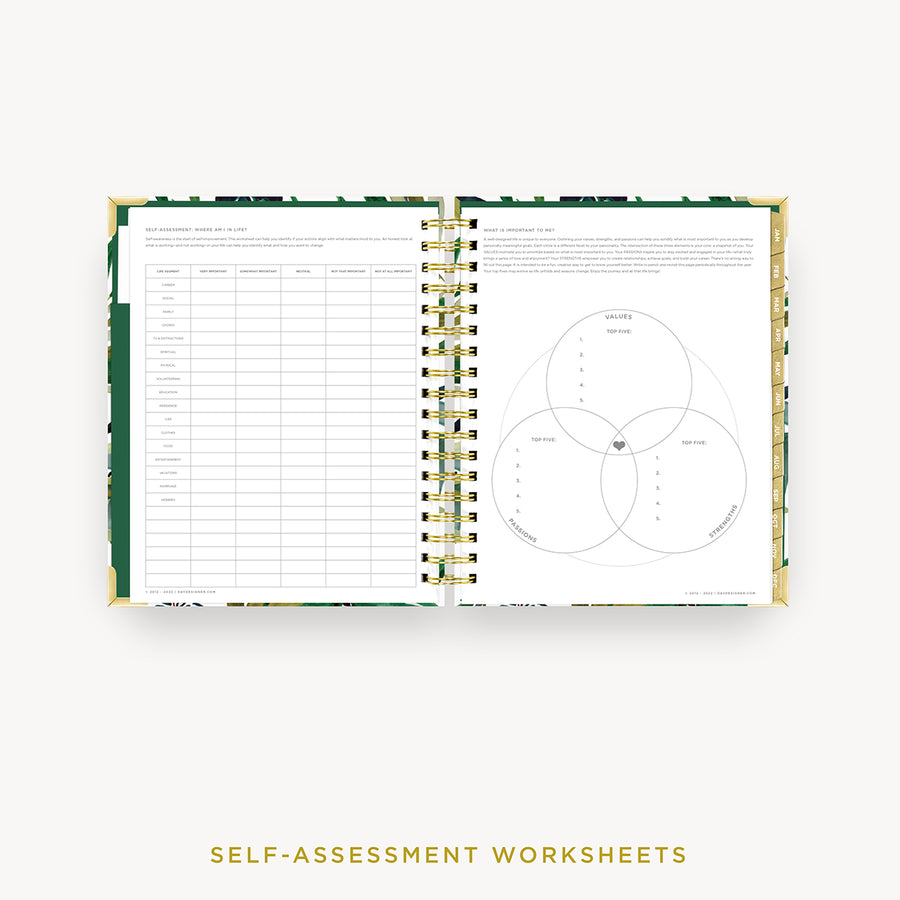 Day Designer 2024 daily planner: Bali cover with self assessment worksheet
