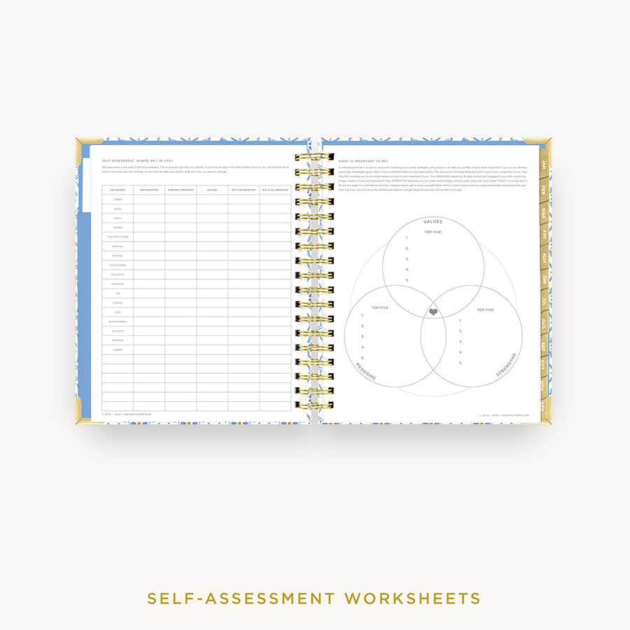 Day Designer 2024 daily planner: Casa Bella cover with self assessment worksheet