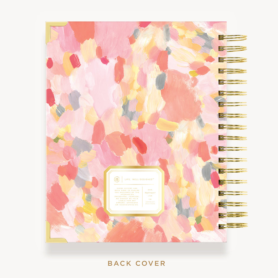 Day Designer 2024 daily planner: Sunset back cover with gold detail