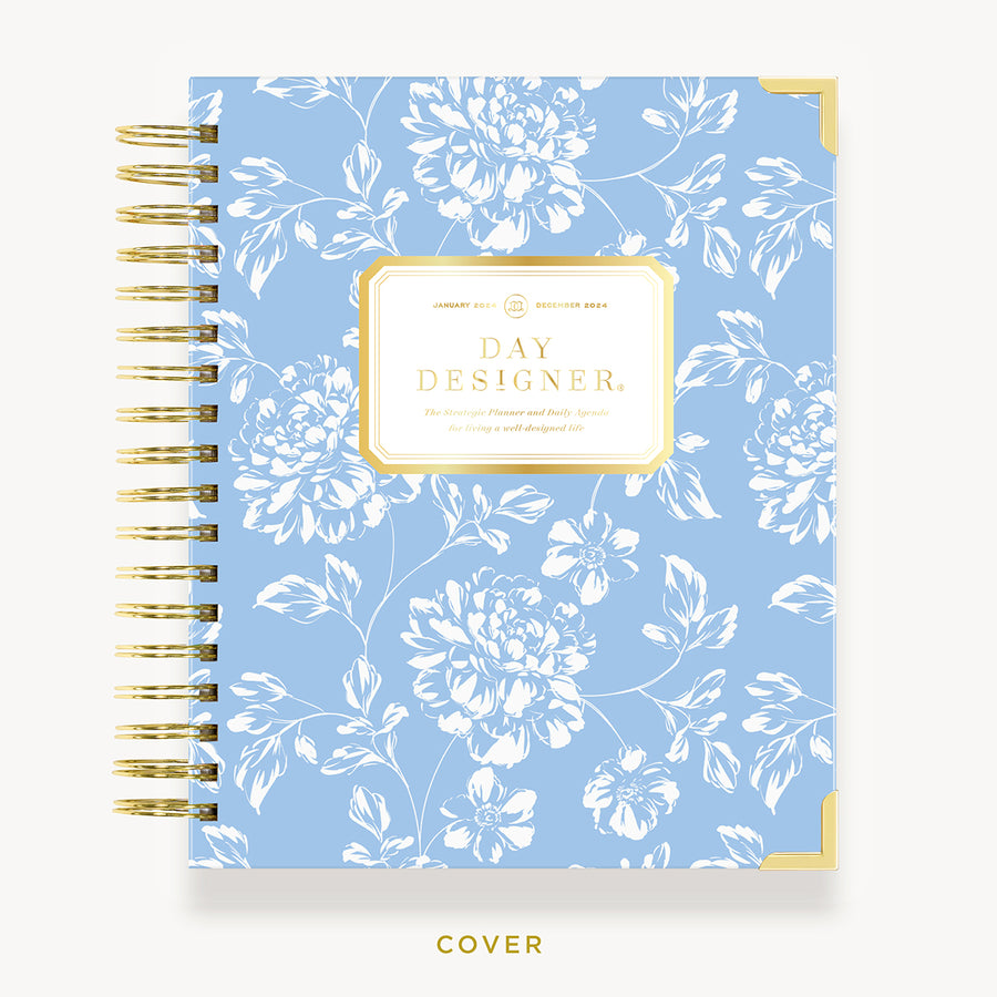 Day Designer 2024 daily planner: Annabel hard cover, gold wire binding