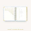 Day Designer 2024 daily planner: Annabel cover with pocket and gold stickers