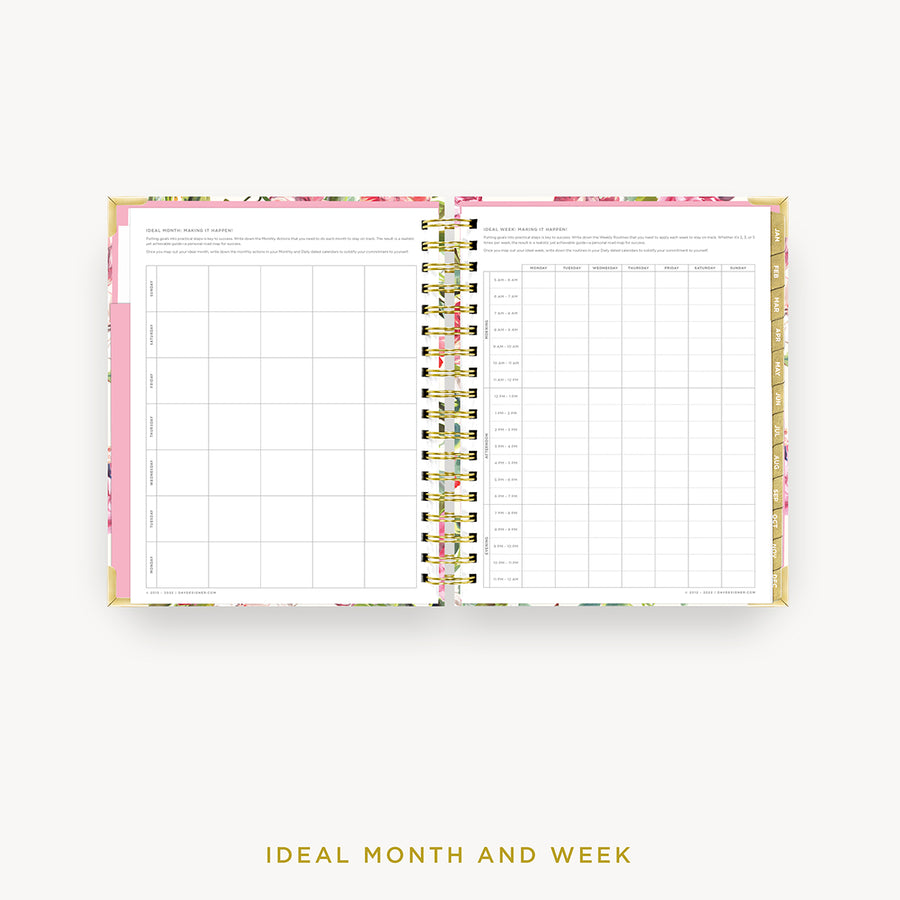 Day Designer 2024 daily planner: London Rose cover with ideal week worksheet