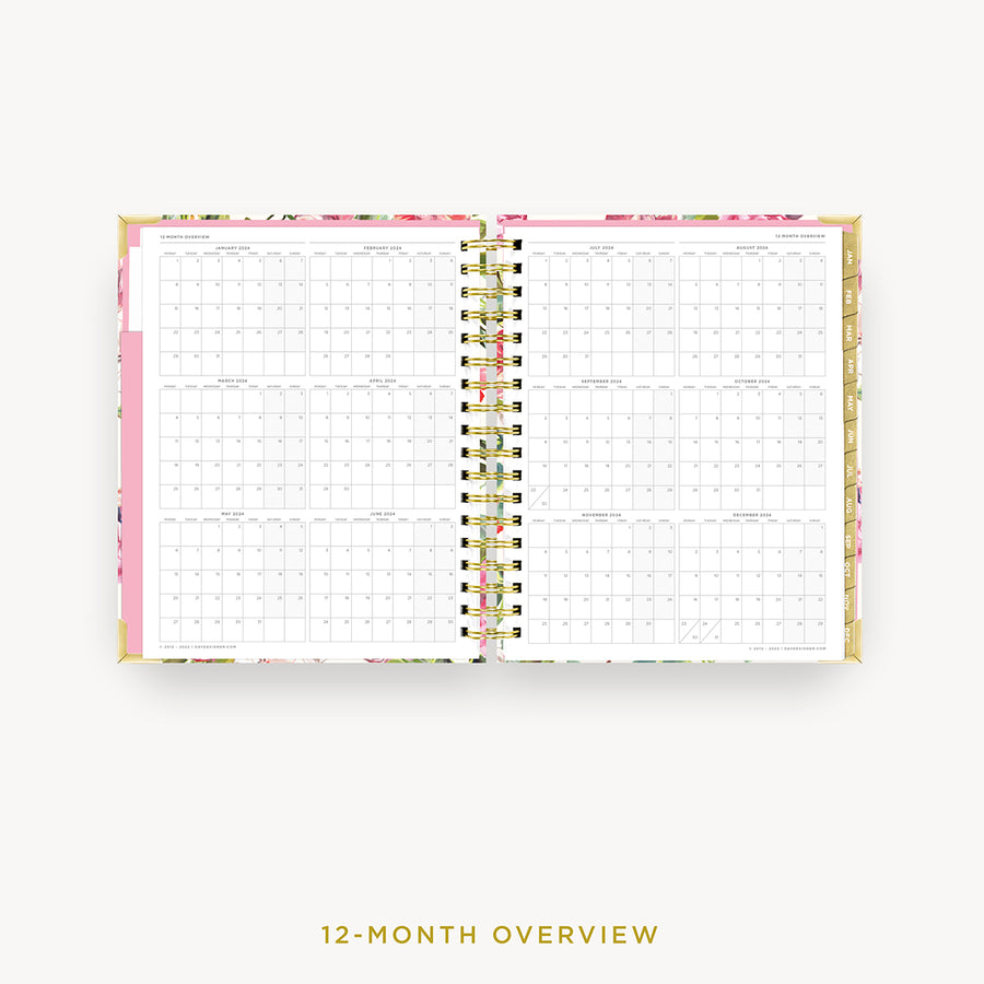 Day Designer 2024 daily planner: London Rose cover with 12 month calendar