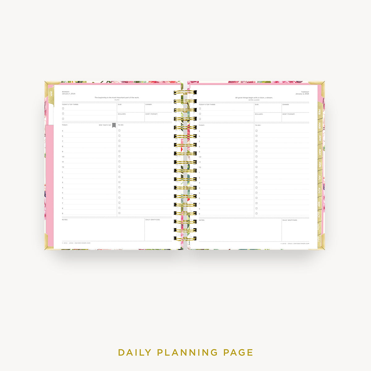 DAY DESIGNER | 2024 Daily Planner - Peony Bookcloth