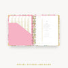 Day Designer 2024 daily planner London Rose cover with pocket and gold stickers