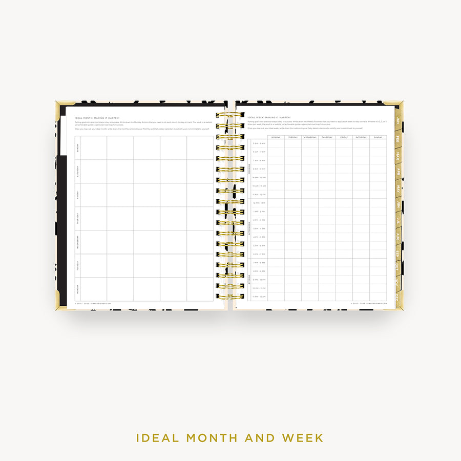 Day Designer 2024 daily planner: Painted Leopard cover with ideal week worksheet