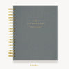 Day Designer 2024 daily planner: Charcoal Bookcloth hard cover, gold wire binding