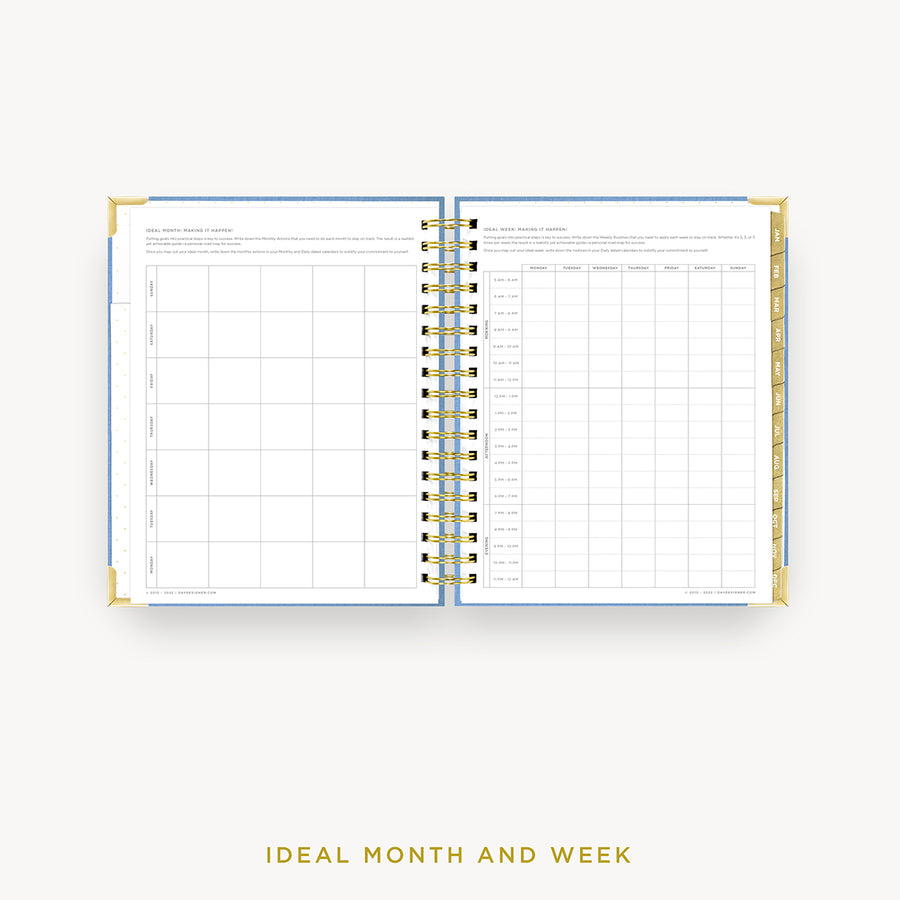 Day Designer 2024 daily planner: Chambray Bookcloth cover with ideal week worksheet