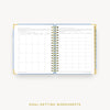 Day Designer 2024 daily planner: Chambray Bookcloth cover with goals worksheet