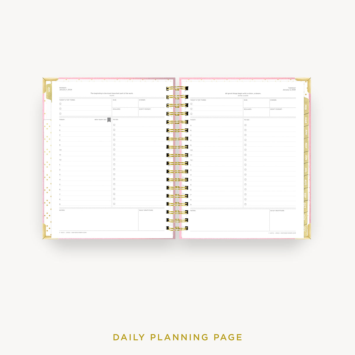 2024 Mini Daily Planner: Sage Bookcloth  Mini weekly planner, Day  designer, Daily planner