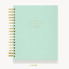 Day Designer 2024 daily planner: Sage Bookcloth hard cover, gold wire binding