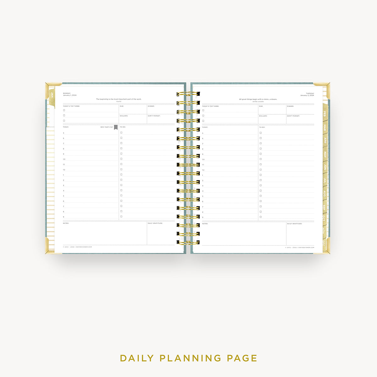 2024 Mini Daily Planner: Sage Bookcloth  Mini weekly planner, Day  designer, Daily planner
