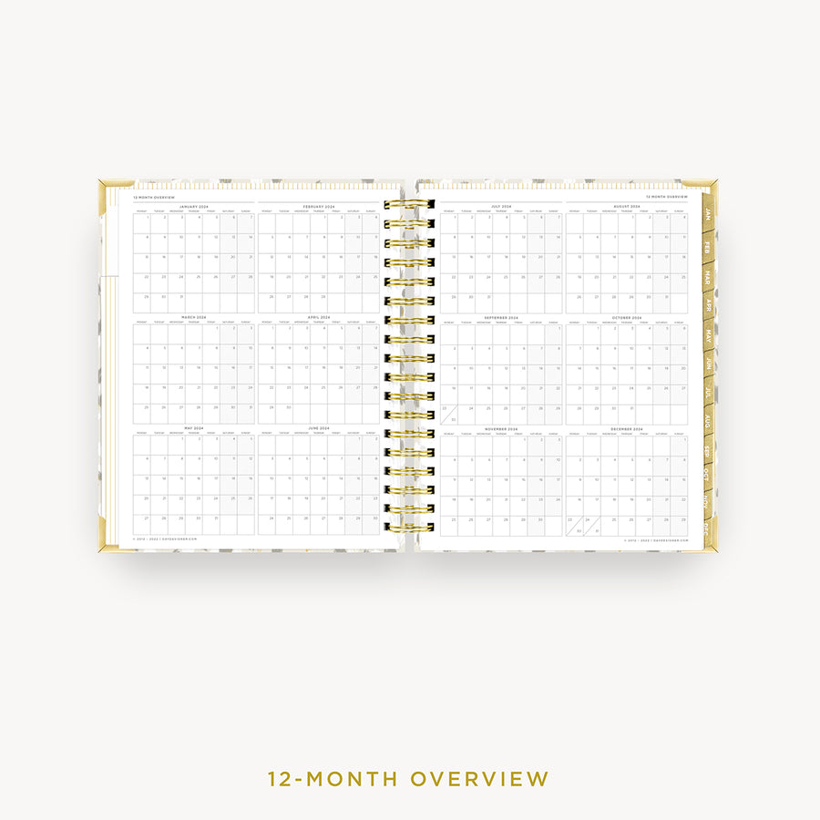 Day Designer 2024 daily planner: Chic cover with 12 month calendar