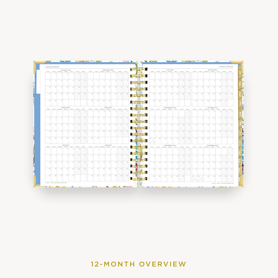 Day Designer 2024 daily planner: Flutter cover with 12 month calendar