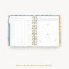 Day Designer 2024 daily planner: Flutter cover with self assessment worksheet