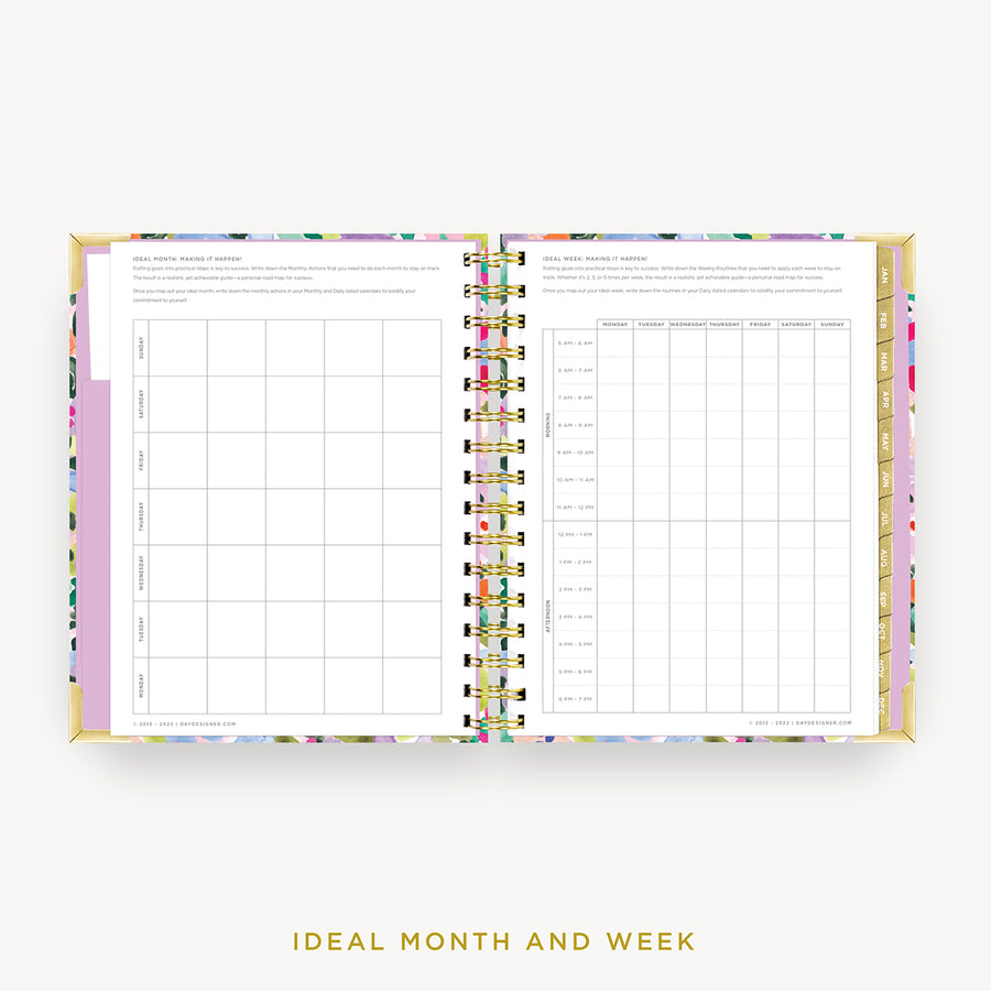 Day Designer 2024 mini daily planner: Blurred Spring cover with ideal week worksheet