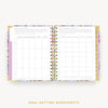 Day Designer 2024 mini daily planner: Blurred Spring cover with goals worksheet
