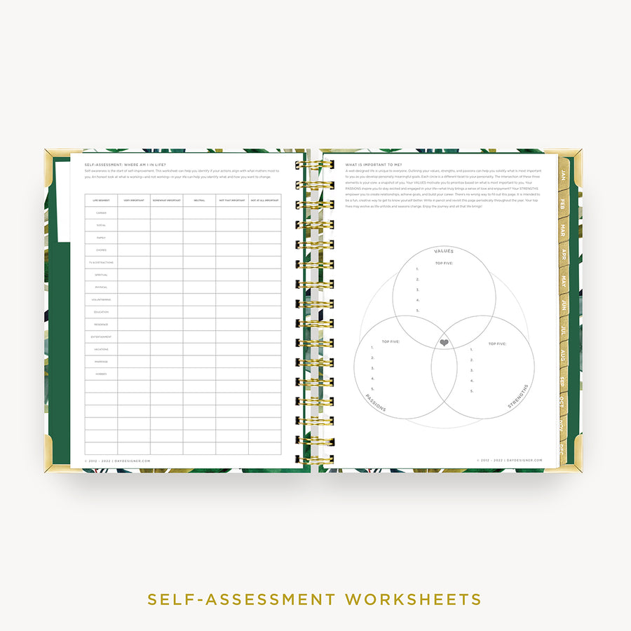 Day Designer 2024 mini daily planner: Bali cover with self assessment worksheet