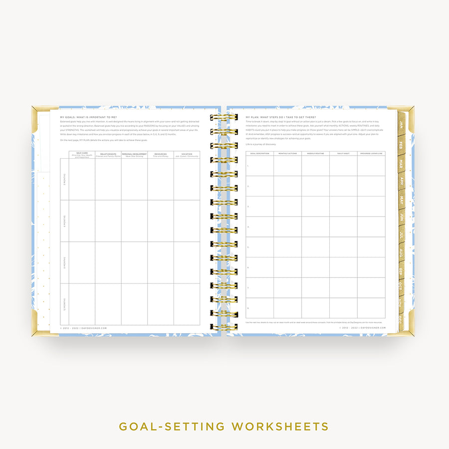 Day Designer 2024 mini daily planner: Annabel cover with goals worksheet
