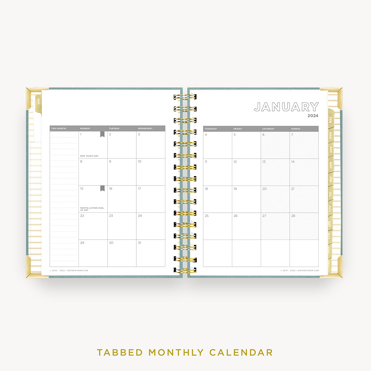 2024 Mini Daily Planner: Sage Bookcloth | Day Designer