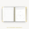 Day Designer 2024 mini daily planner: Charcoal Bookcloth cover with self assessment worksheet