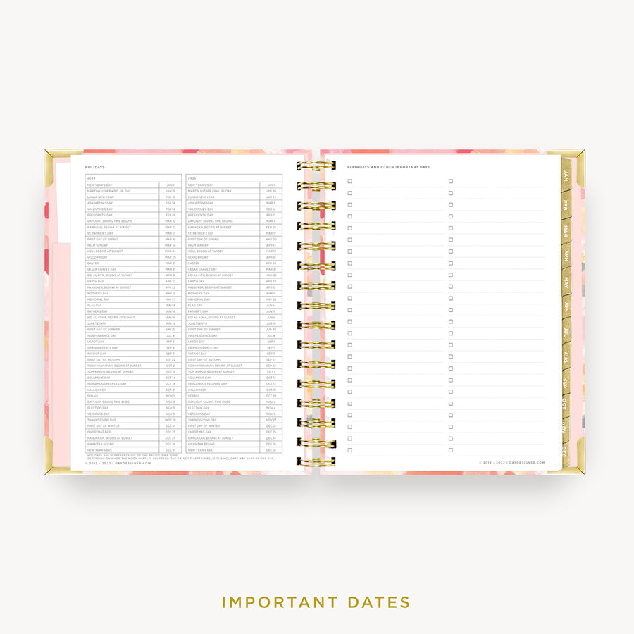 Day Designer 2024 mini daily planner: Sunset cover with holidays page