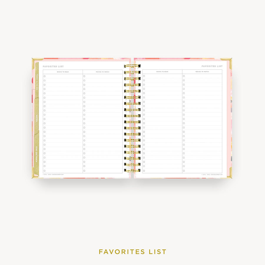 Day Designer 2024 weekly planner: Sunset cover with favorite books and movies pages