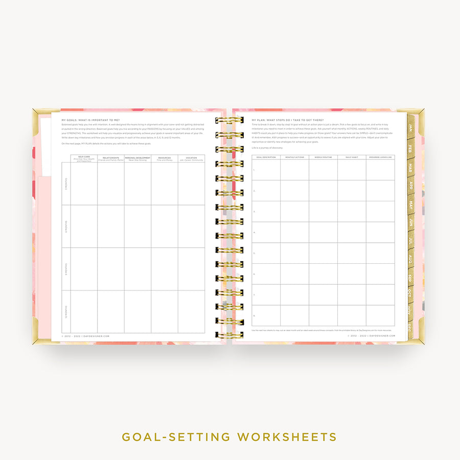 Day Designer 2024 mini weekly planner: Sunset cover with goals worksheet