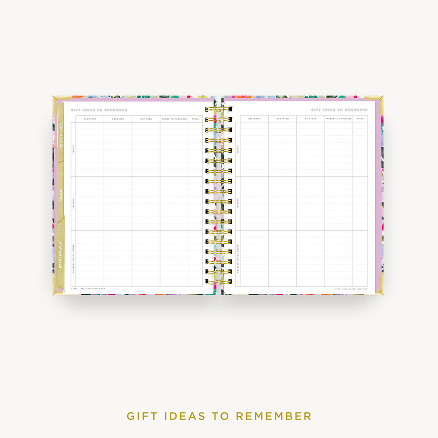 Day Designer 2024 weekly planner: Blurred Spring cover with gift ideas pages