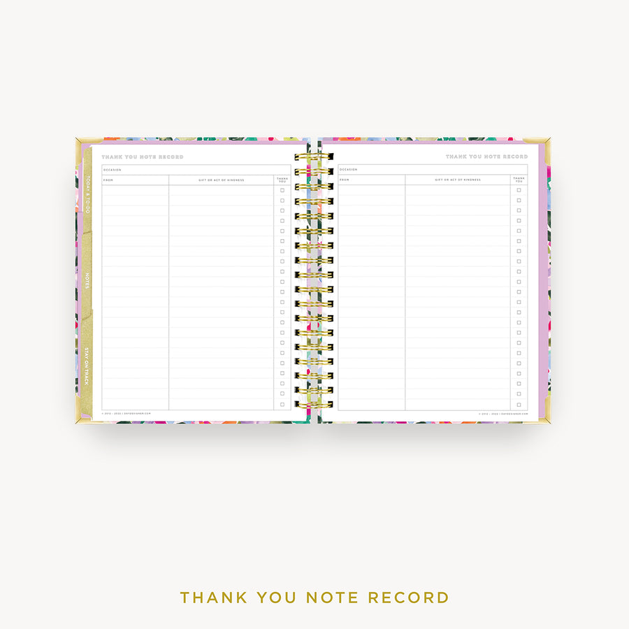 Day Designer 2024 weekly planner: Blurred Spring cover with thank you notes pages