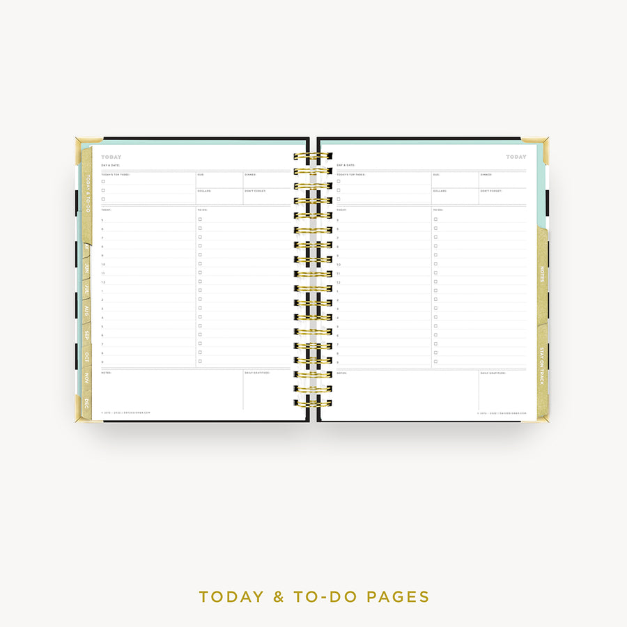 Day Designer 2024 weekly planner: Black Stripe cover with undated daily planning pages
