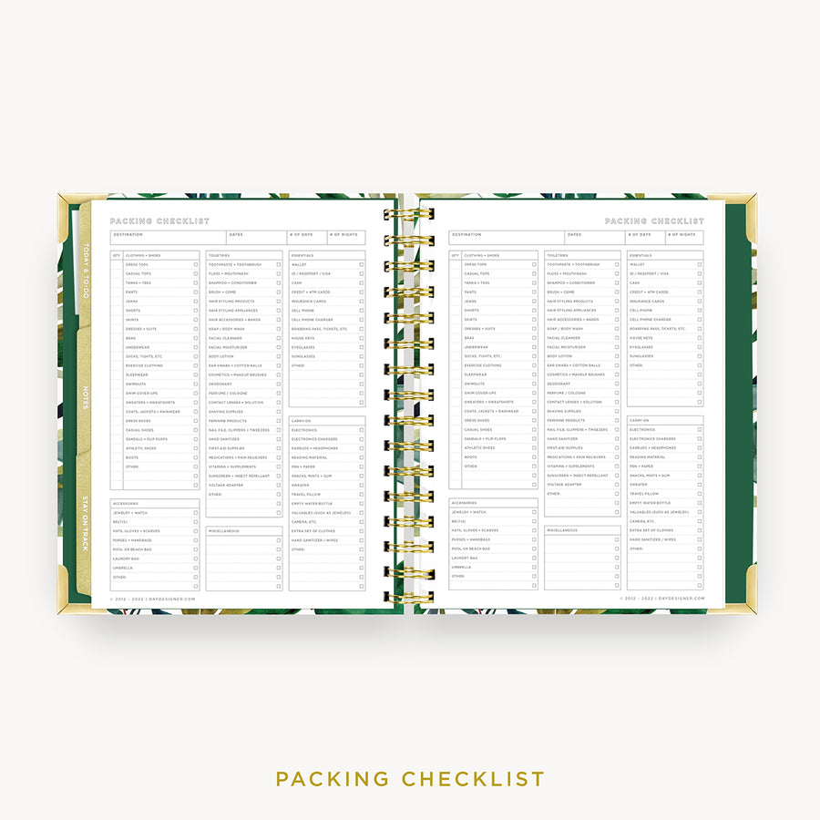 Day Designer 2024 mini weekly planner: Bali cover with packing checklist