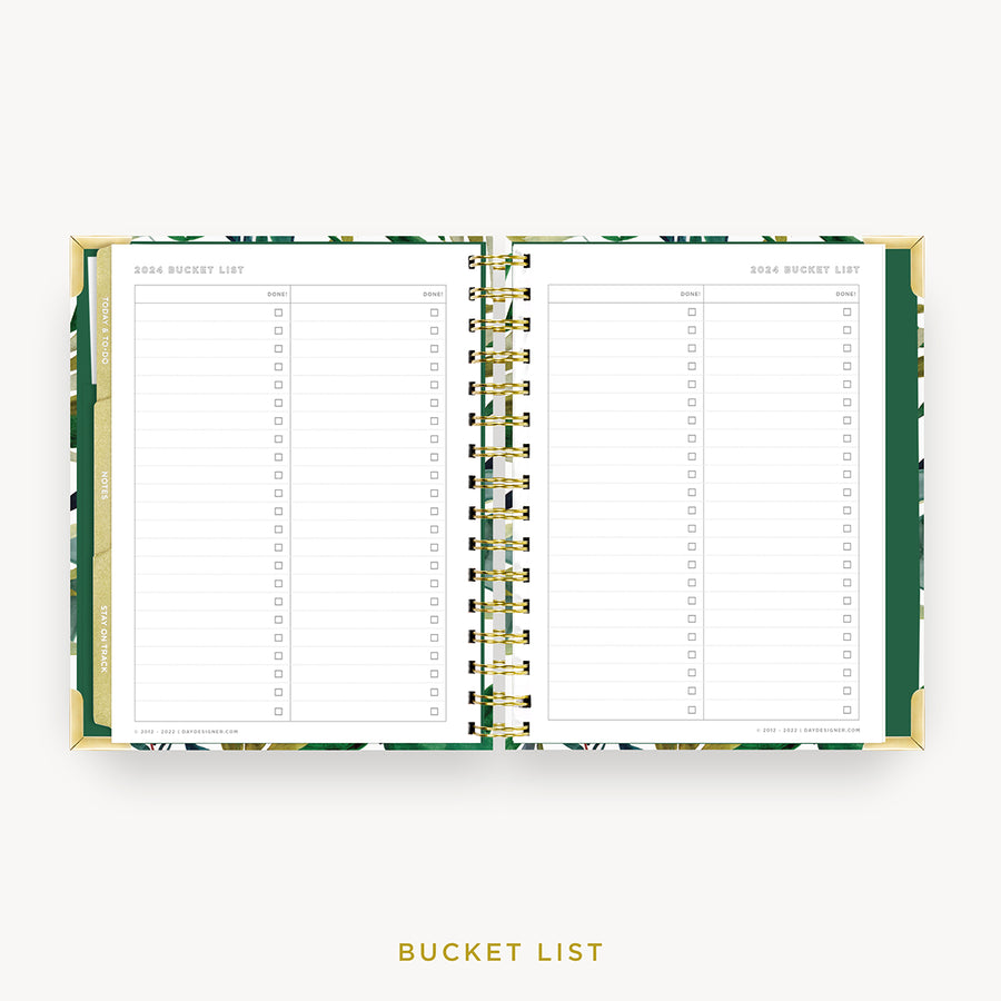 Day Designer 2024 mini weekly planner: Bali cover with bucket list