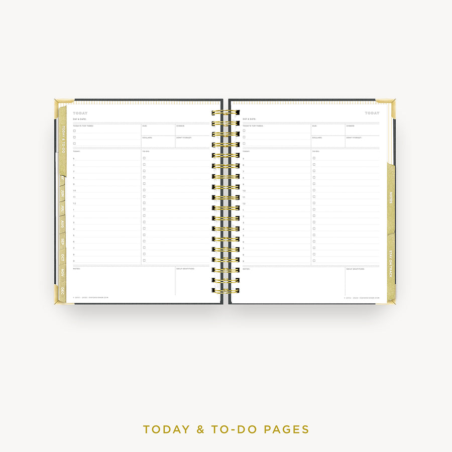 Day Designer 2024 weekly planner: Charcoal Bookcloth cover with undated daily planning pages