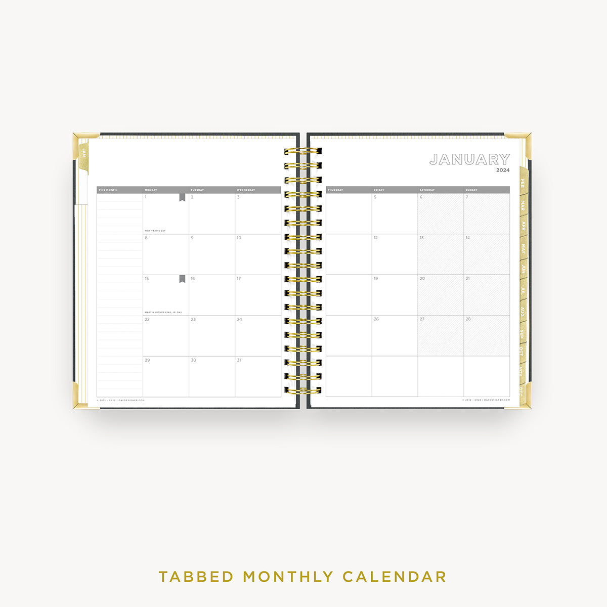 2024 Weekly Planner: Charcoal Bookcloth