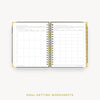 Day Designer 2024 weekly planner: Charcoal Bookcloth cover with goals worksheet