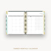 Day Designer 2024-25 daily planner: Black Stripe cover with monthly calendar