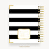 Day Designer 2024-25 mini daily planner: Black Stripe cover with back cover with gold detail