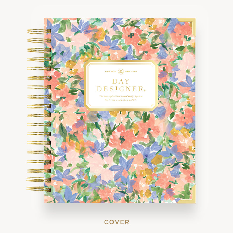 Day Designer 2024-25 daily planner: Lorelei hard cover, gold wire binding