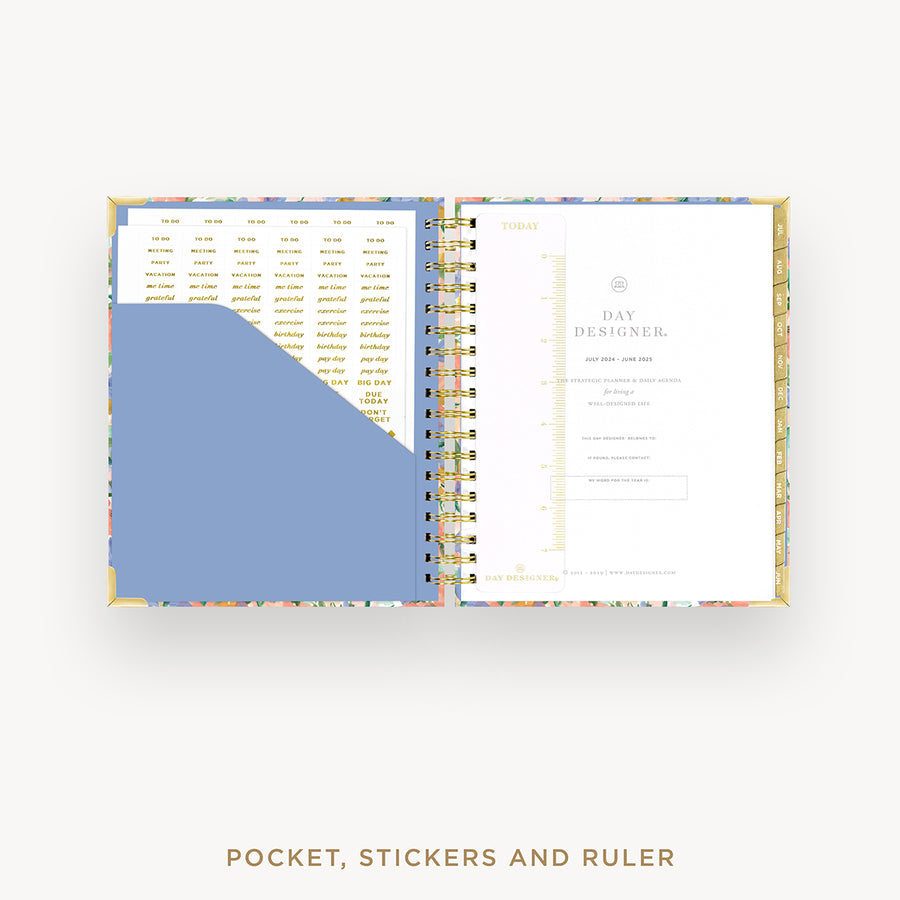 Day Designer 2024-25 daily planner: Lorelei cover with pocket and gold stickers
