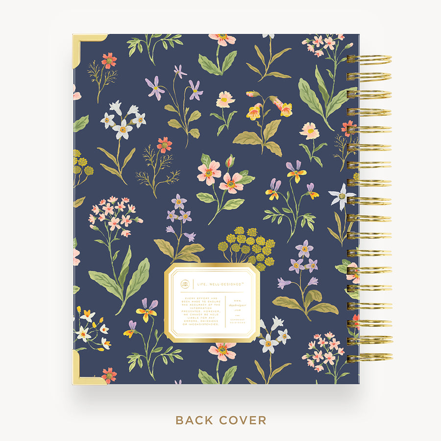 Day Designer 2024-25 daily planner: Fresh Sprigs back cover with gold detail