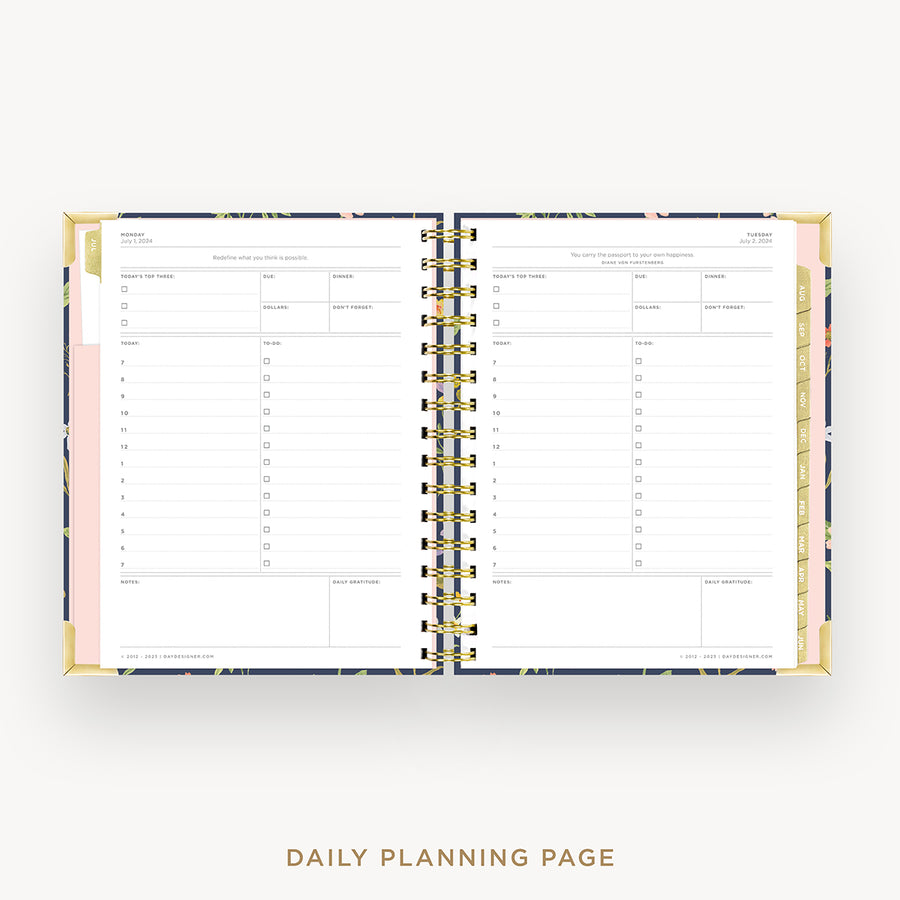 Day Designer 2024-25 mini daily planner: Fresh Sprigs cover with daily planning page