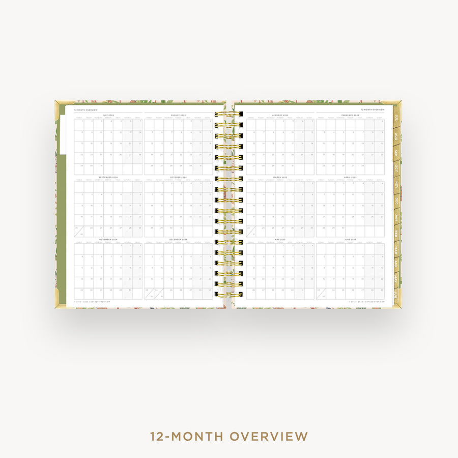 Day Designer 2024-25 daily planner Menagerie cover with 12 month calendar