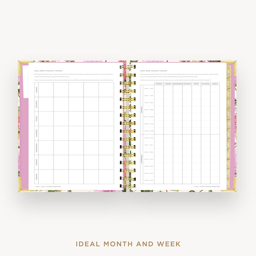 Day Designer 2024-25 mini daily planner: Camellia cover with ideal week worksheet